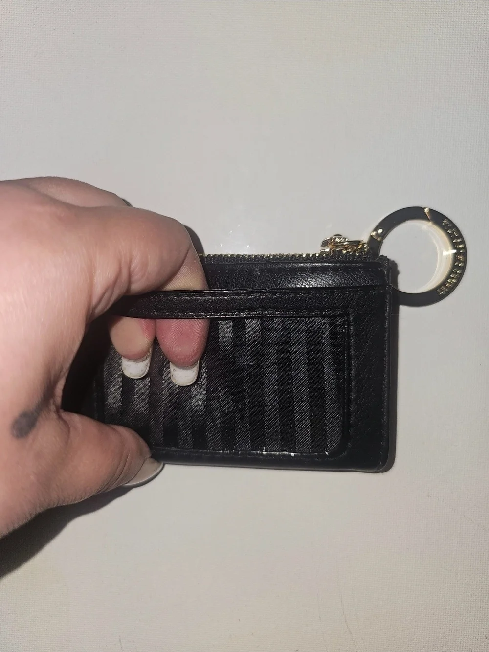 Victoria's Secret Black Quilted Card Case Keychain - Picture 5 of 12